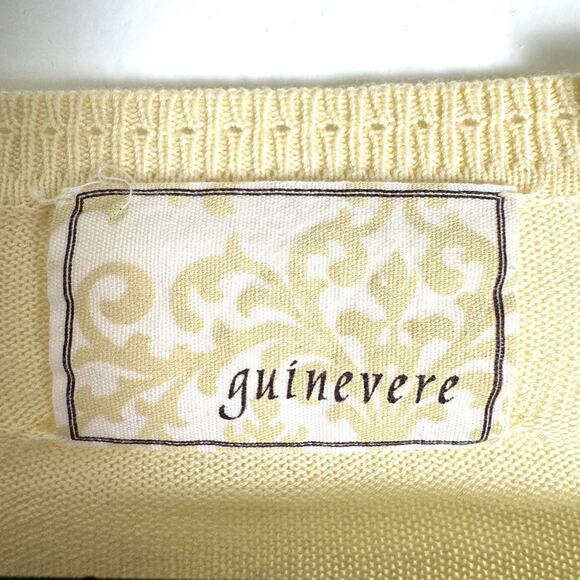 Anthropologie Guinevere Sweater Women Butter Yellow Small Cotton Viscose Classic - Picture 5 of 12